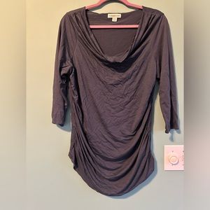 Coldwater Creek 3/4 Sleeve Rouched slinky top.